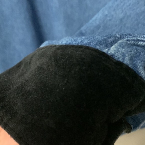 J Gee Long Sleeve Denim button down shirt with contrast collar cuffs embroidery - Picture 12 of 13